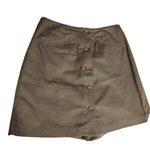 Dress Barn Women Olive Green Button Front Utility Shorts Size 10